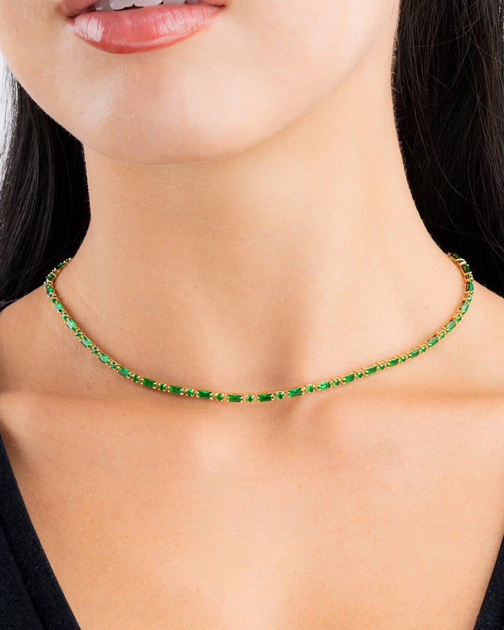 Georgia Emerald CZ Tennis Necklace