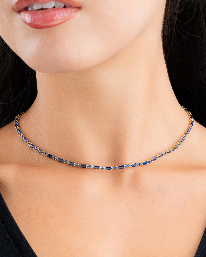Georgia Sapphire CZ Tennis Necklace
