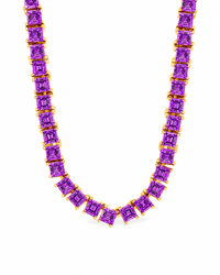 Brette Amethyst CZ Tennis Necklace