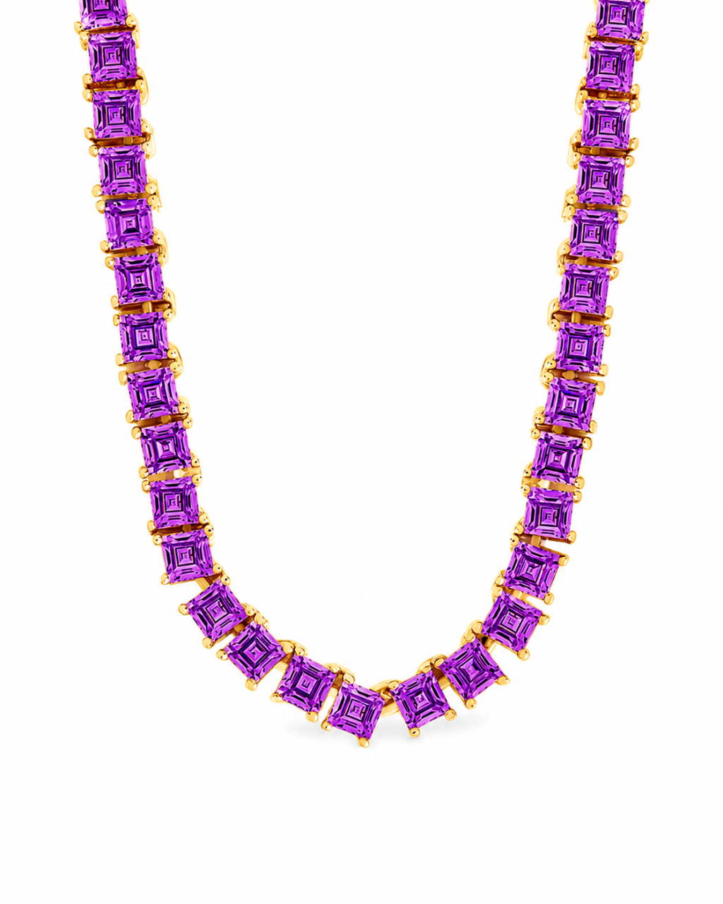 Brette Amethyst CZ Tennis Necklace