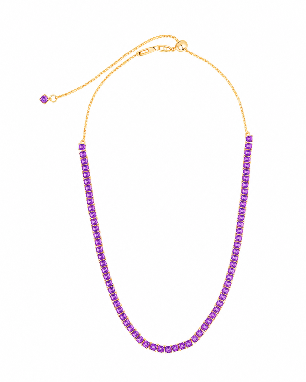 Brette Amethyst CZ Tennis Necklace