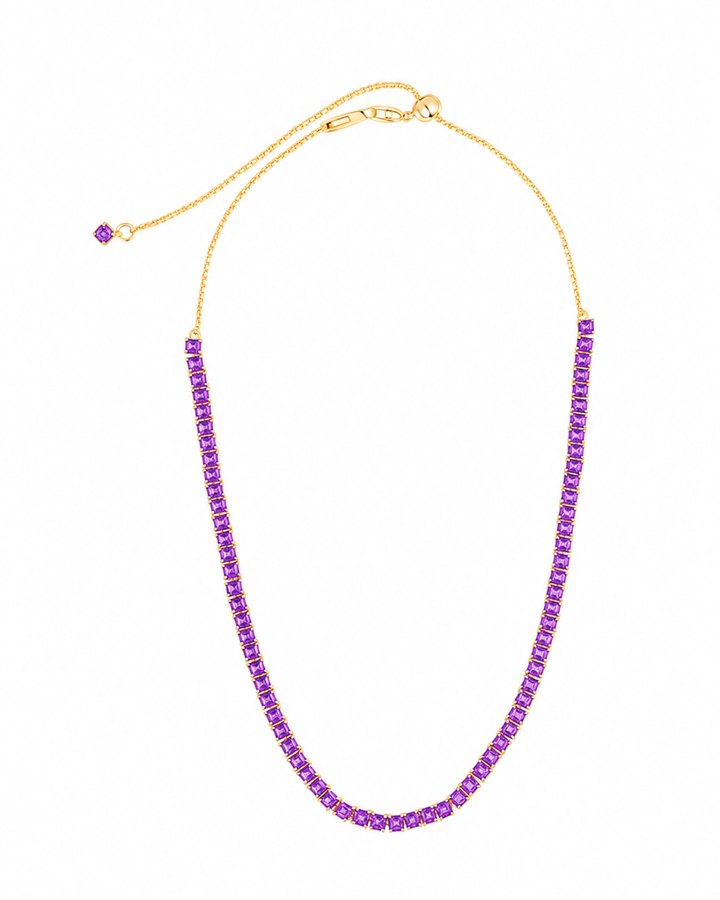 Brette Amethyst CZ Tennis Necklace