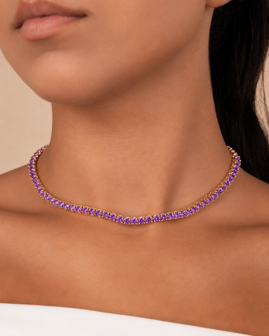 Jadon Amethyst CZ Tennis Necklace