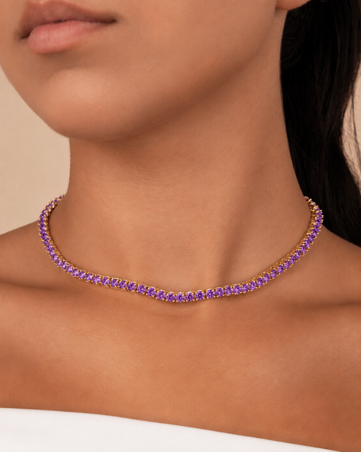Jadon Amethyst CZ Tennis Necklace
