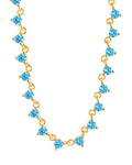 Brigid Staggered Aquamarine CZ Tennis Necklace