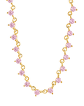 Brigid Staggered Light Pink CZ Tennis Necklace