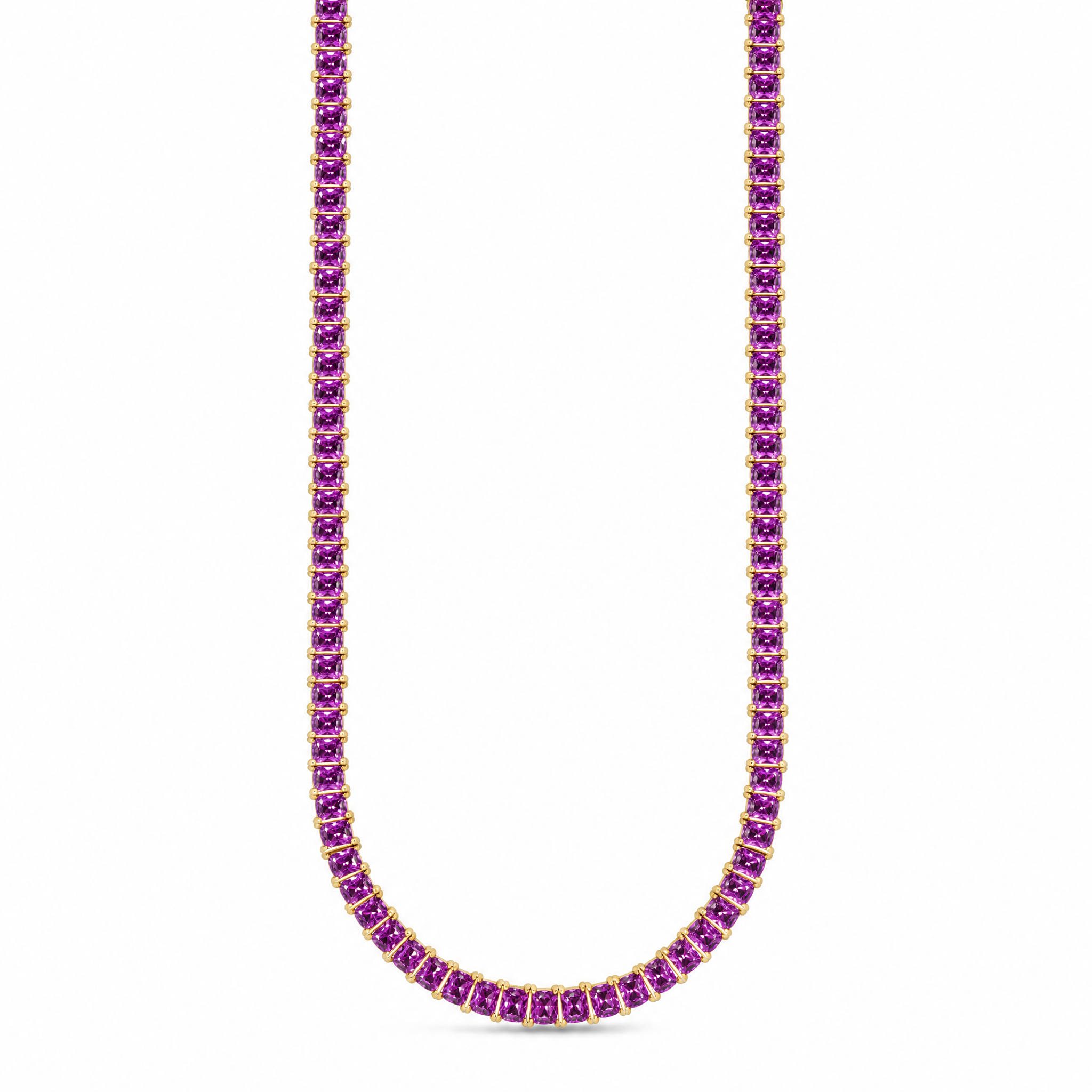 Marisol Amethyst CZ Tennis Necklace