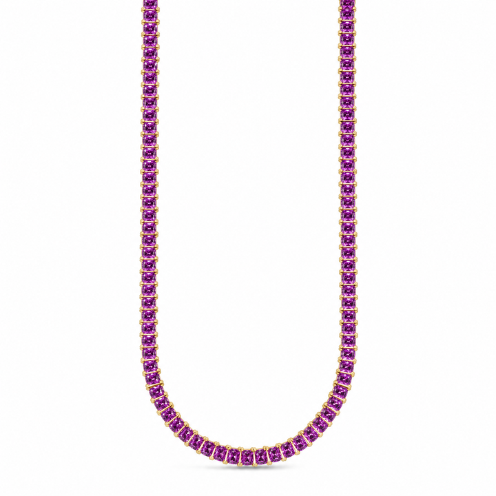 Marisol Amethyst CZ Tennis Necklace