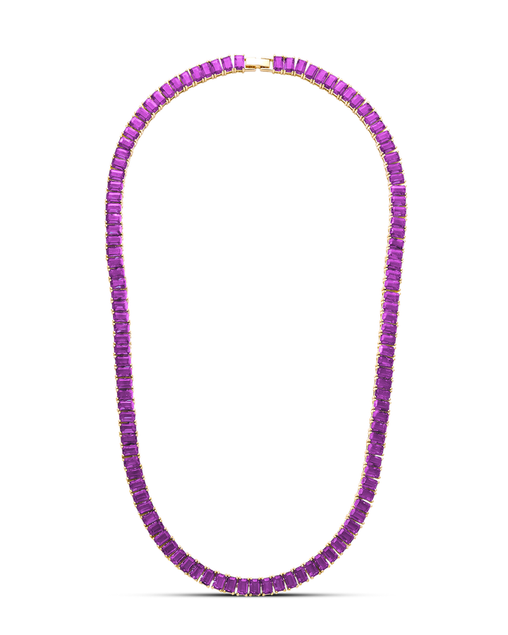 Marisol Amethyst CZ Tennis Necklace