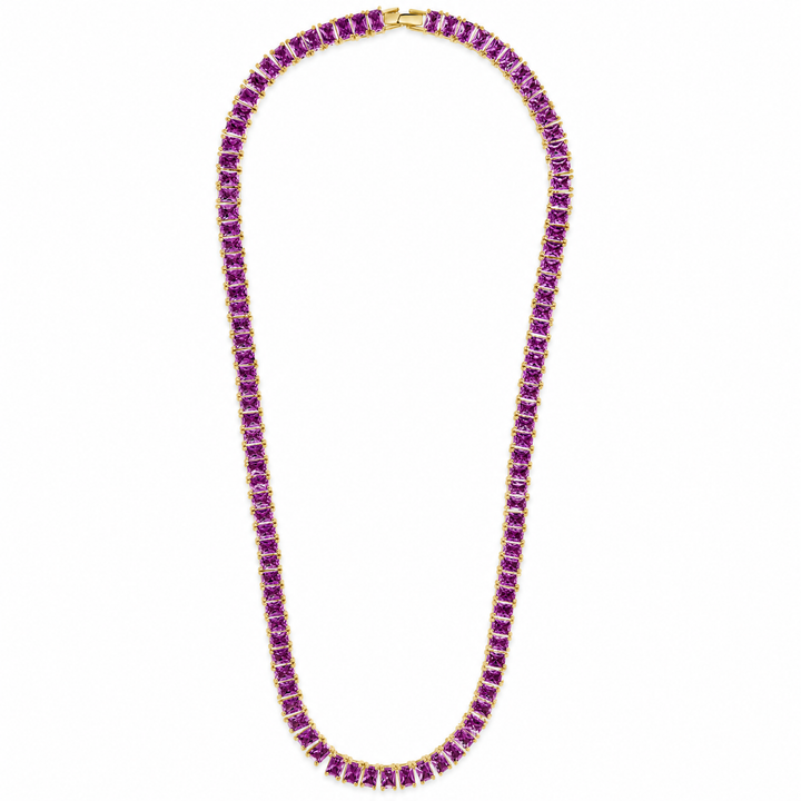 Marisol Amethyst CZ Tennis Necklace