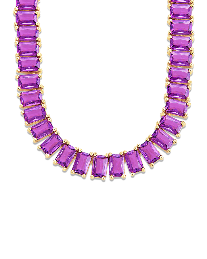 Marisol Amethyst CZ Tennis Necklace