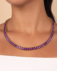Marisol Amethyst CZ Tennis Necklace