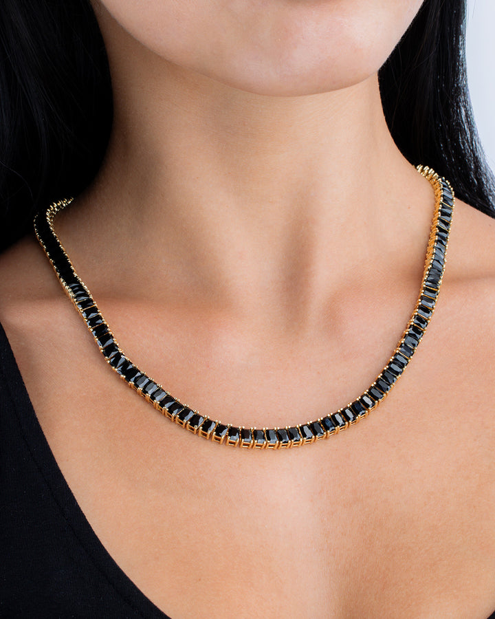 Marisol Black CZ Tennis Necklace
