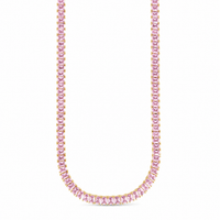 Marisol Light Pink CZ Tennis Necklace