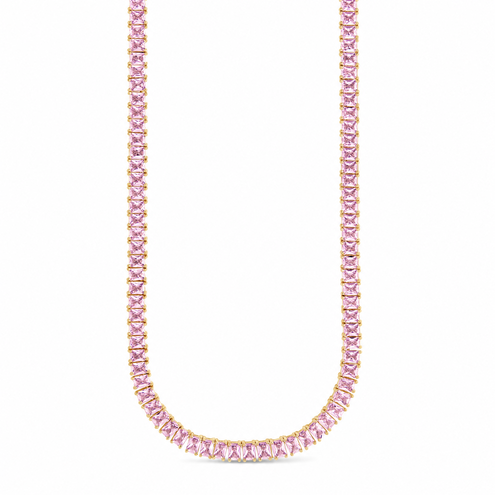 Marisol Light Pink CZ Tennis Necklace