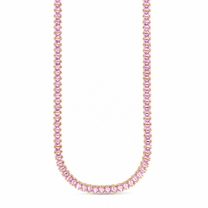 Marisol Light Pink CZ Tennis Necklace