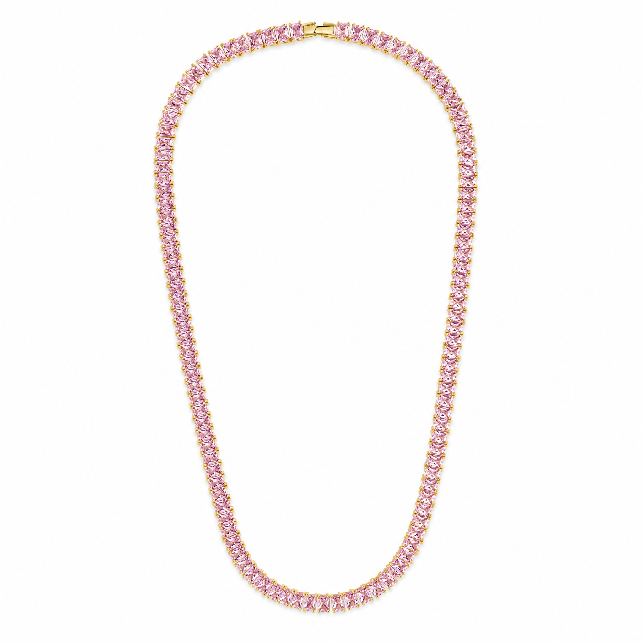 Marisol Light Pink CZ Tennis Necklace