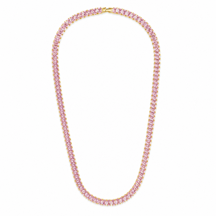 Marisol Light Pink CZ Tennis Necklace
