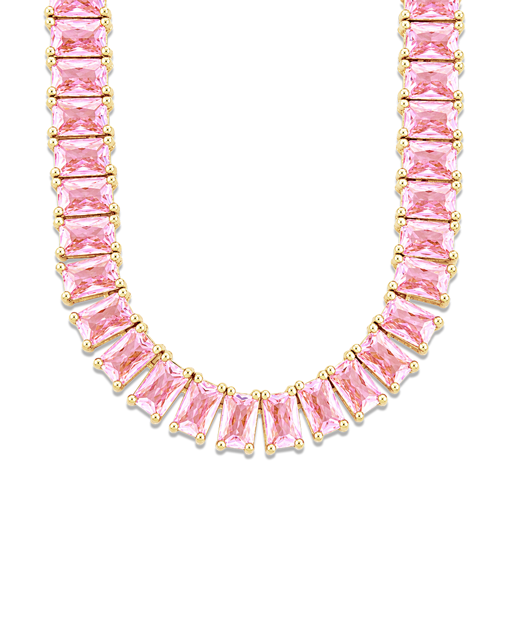 Marisol Light Pink CZ Tennis Necklace