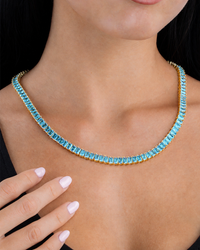 Marisol Aquamarine CZ Tennis Necklace