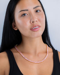 Marisol Light Pink CZ Tennis Necklace