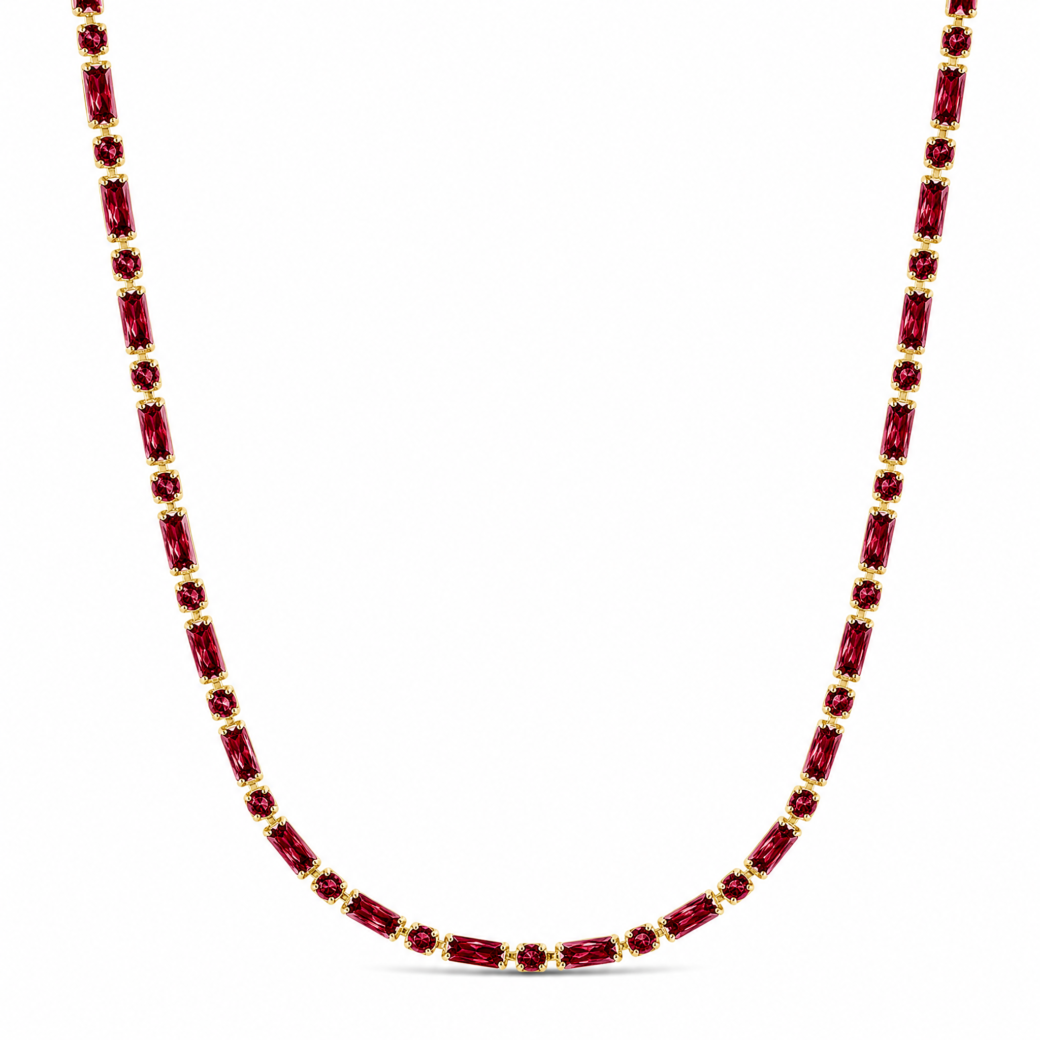 Georgia Garnet CZ Tennis Necklace