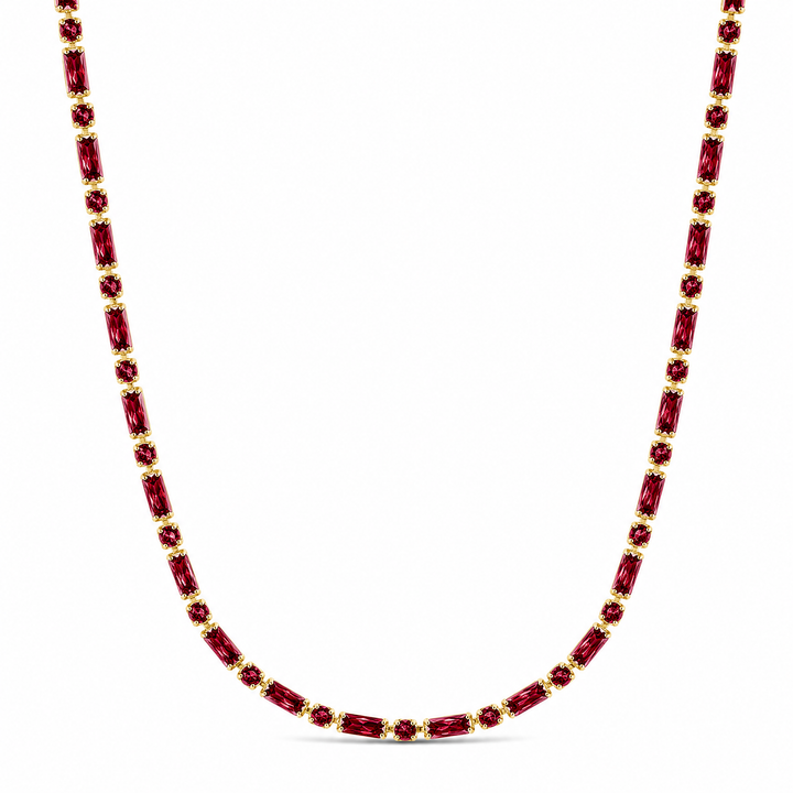 Georgia Garnet CZ Tennis Necklace