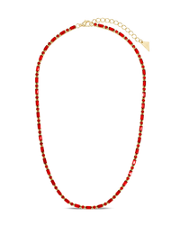 Georgia Garnet CZ Tennis Necklace