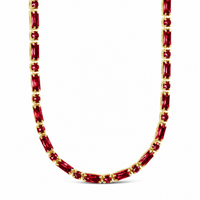 Georgia Garnet CZ Tennis Necklace