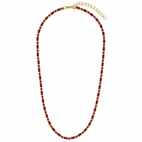 Georgia Garnet CZ Tennis Necklace