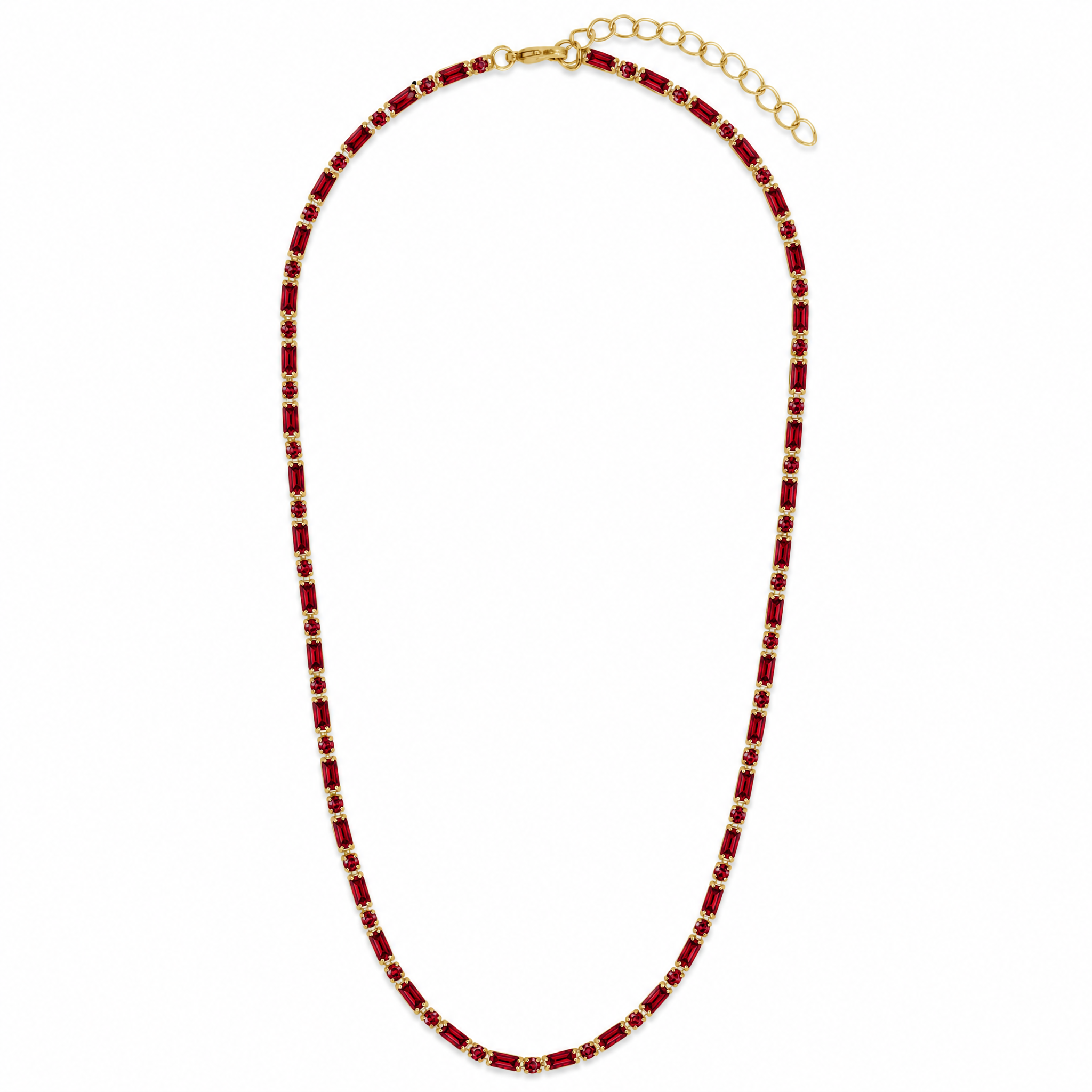 Georgia Garnet CZ Tennis Necklace