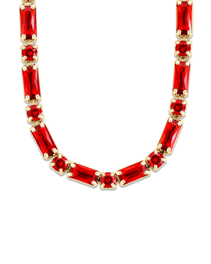 Georgia Garnet CZ Tennis Necklace