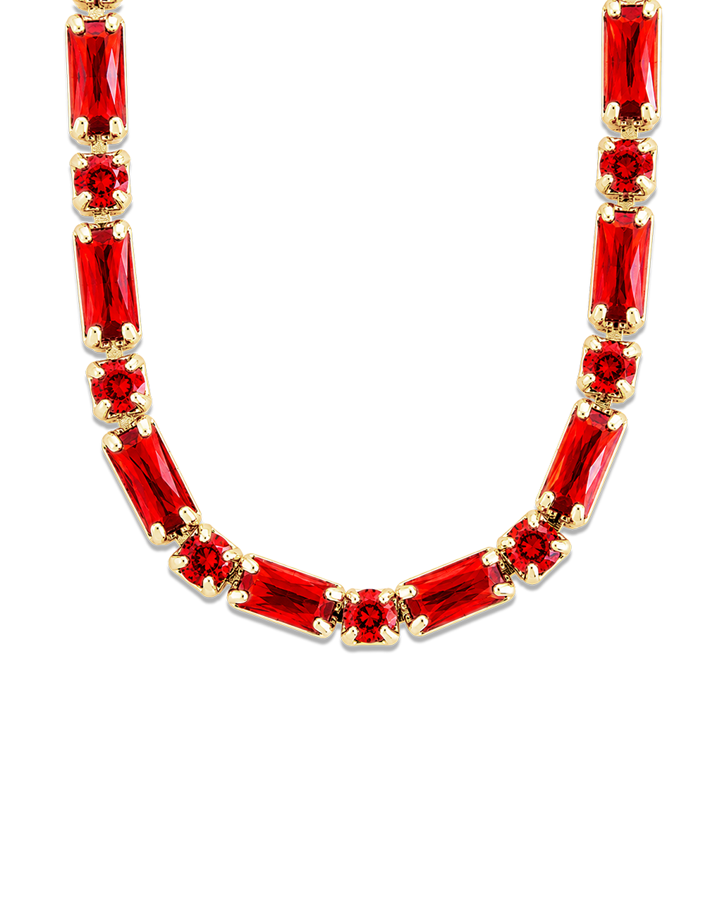 Georgia Garnet CZ Tennis Necklace