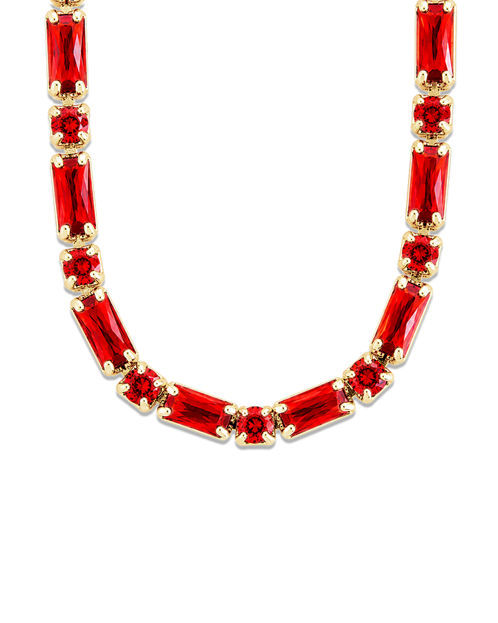 Georgia Garnet CZ Tennis Necklace