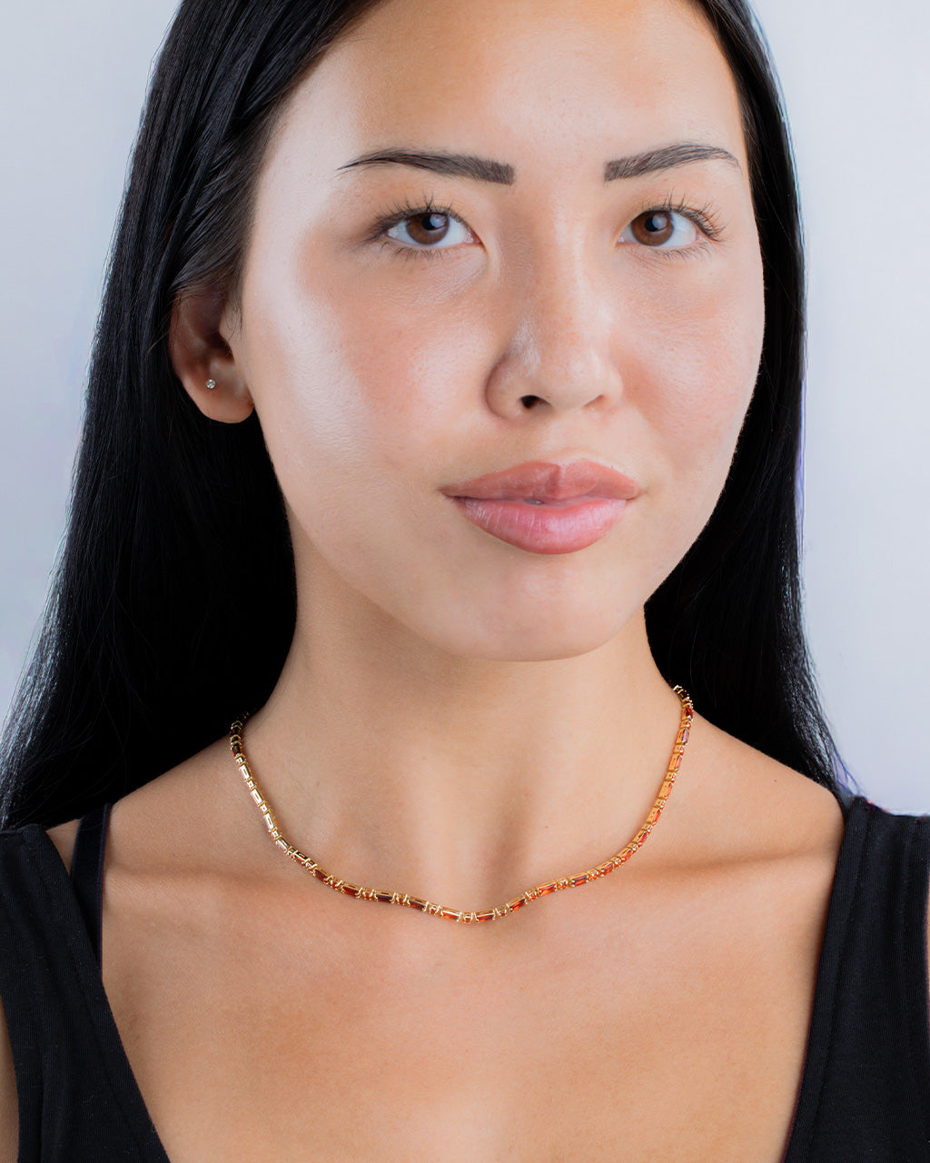 Georgia Garnet CZ Tennis Necklace