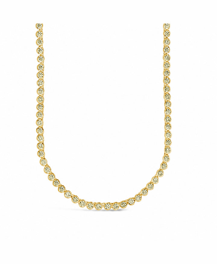 Helene Bezel Light Yellow CZ Tennis Necklace