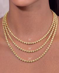 Helene Bezel Light Yellow CZ Tennis Necklace