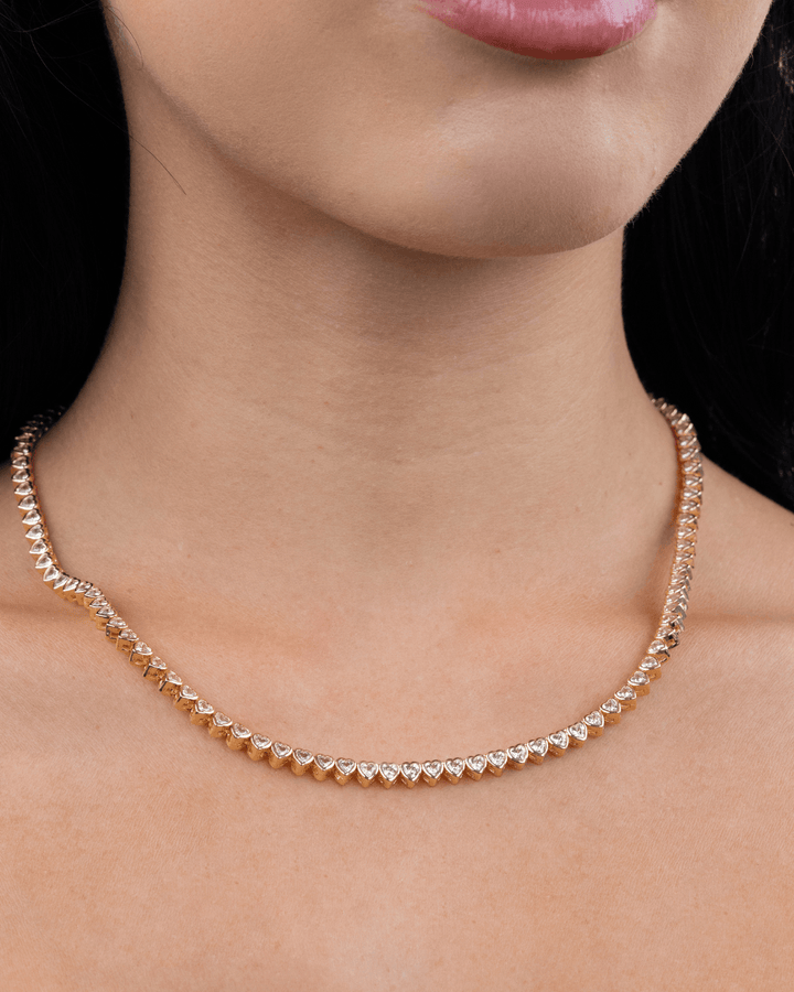 Helene Heart Cut Tennis Necklace
