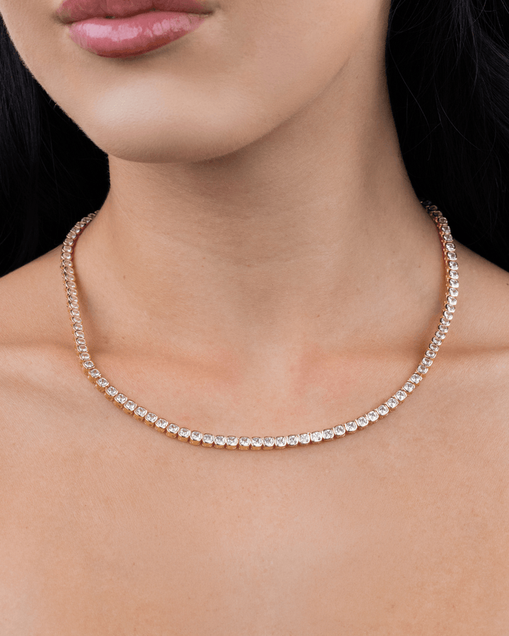 Helene Cushion Cut Tennis Necklace