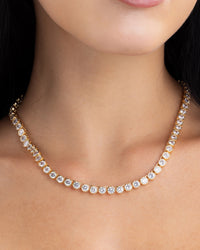 Helene Bezel CZ Tennis Necklace