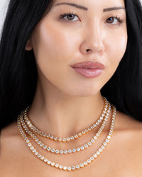 Helene Bezel CZ Tennis Necklace