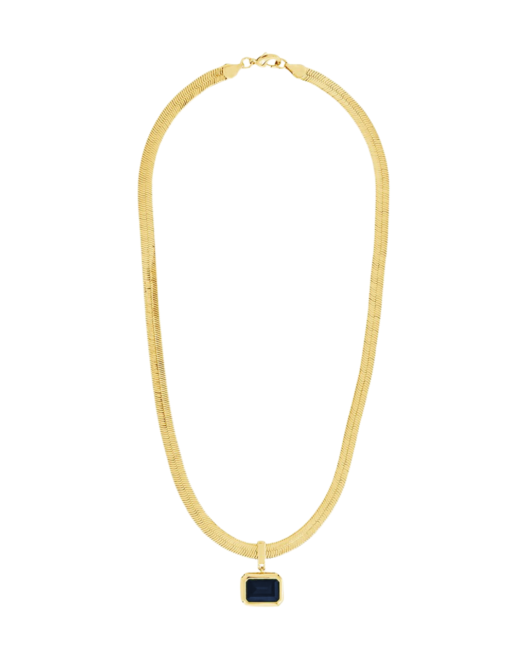 Calder Black CZ & Herringbone Pendant Necklace