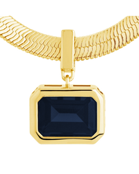 Calder Black CZ & Herringbone Pendant Necklace