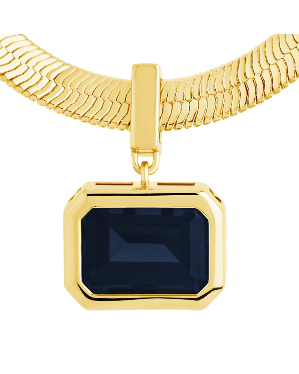 Calder Black CZ & Herringbone Pendant Necklace