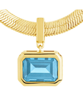 Calder Aquamarine CZ & Herringbone Pendant Necklace