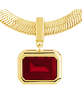 Calder Garnet CZ & Herringbone Pendant Necklace