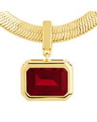 Calder Garnet CZ & Herringbone Pendant Necklace