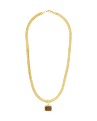Calder Chocolate CZ & Herringbone Pendant Necklace