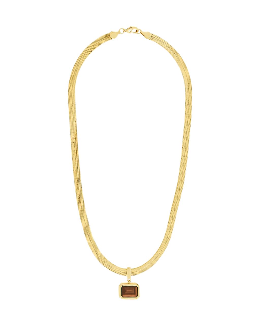 Calder Chocolate CZ & Herringbone Pendant Necklace