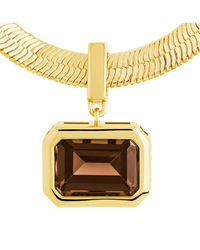 Calder Chocolate CZ & Herringbone Pendant Necklace